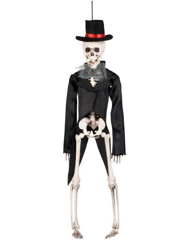Vue de face du squelette à suspendre marié gothique pour Halloween