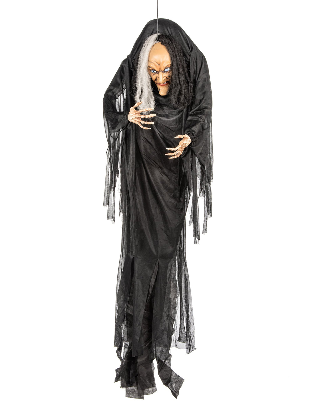 Décoration à suspendre sorcière pour Halloween noire et blanche
