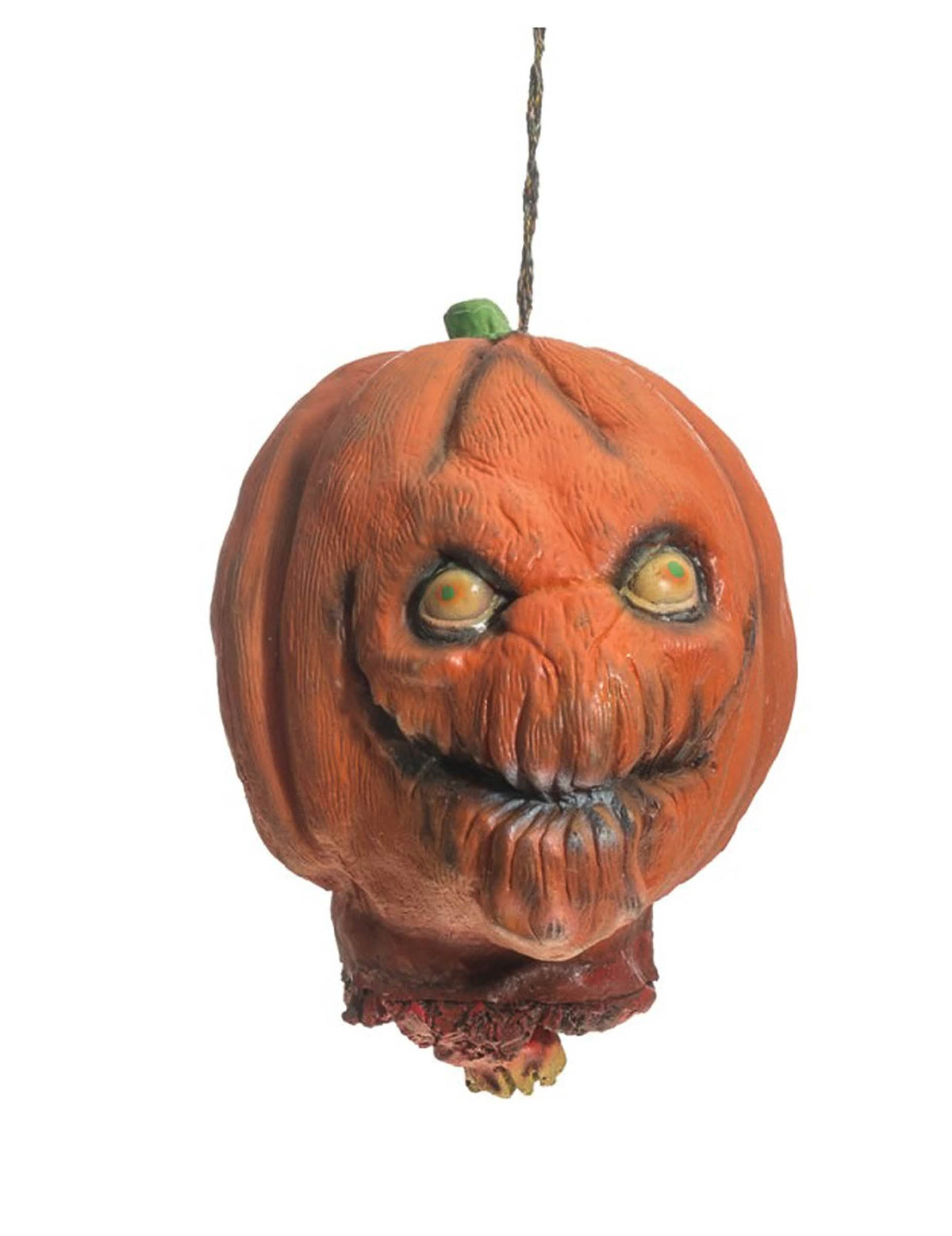 Décoration à suspendre tête de citrouille pour Halloween orange et effrayante