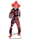 Décoration animée clown maléfique pour Halloween rouge et noir avec mouvements