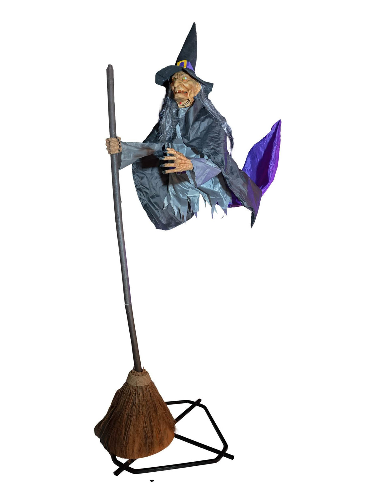 liike ja valokoristeet noidalle lentävä halloweeniin musta ja violetti