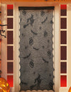 Décoration de porte en dentelle Halloween pour adulte noire avec motifs de sorcières et citrouilles