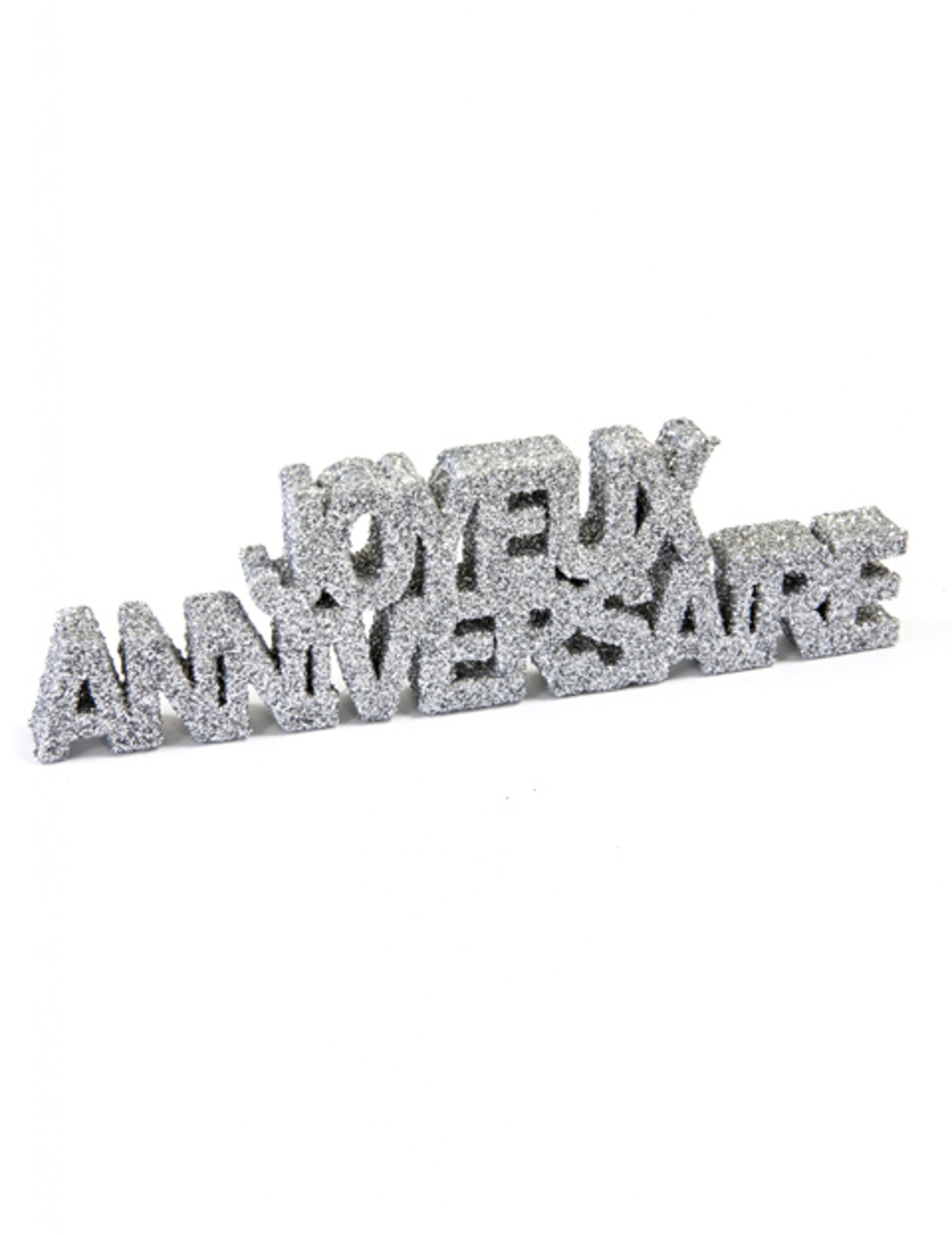 Décoration de table Joyeux anniversaire pailleté argenté