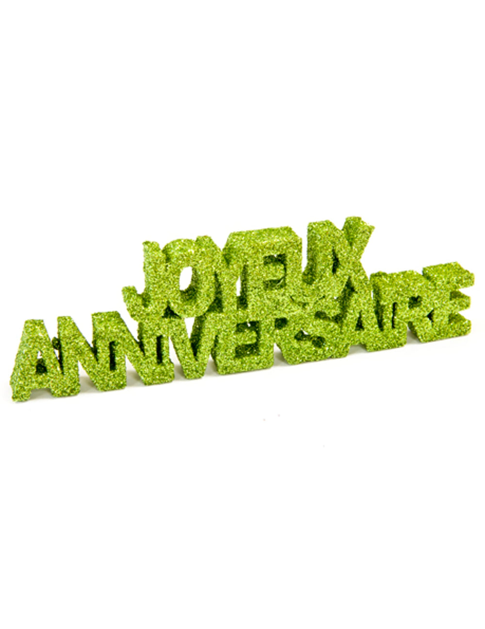 Décoration de table joyeux anniversaire pour fête pailleté vert en polystyrène