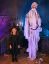 Décoration debout fantôme enchainé pour Halloween blanc aux yeux rouges et chaînes