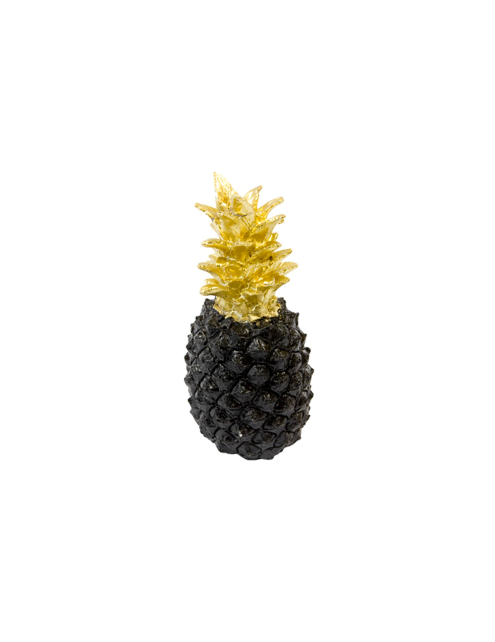 Décoration en résine ananas noir et doré tropical chic