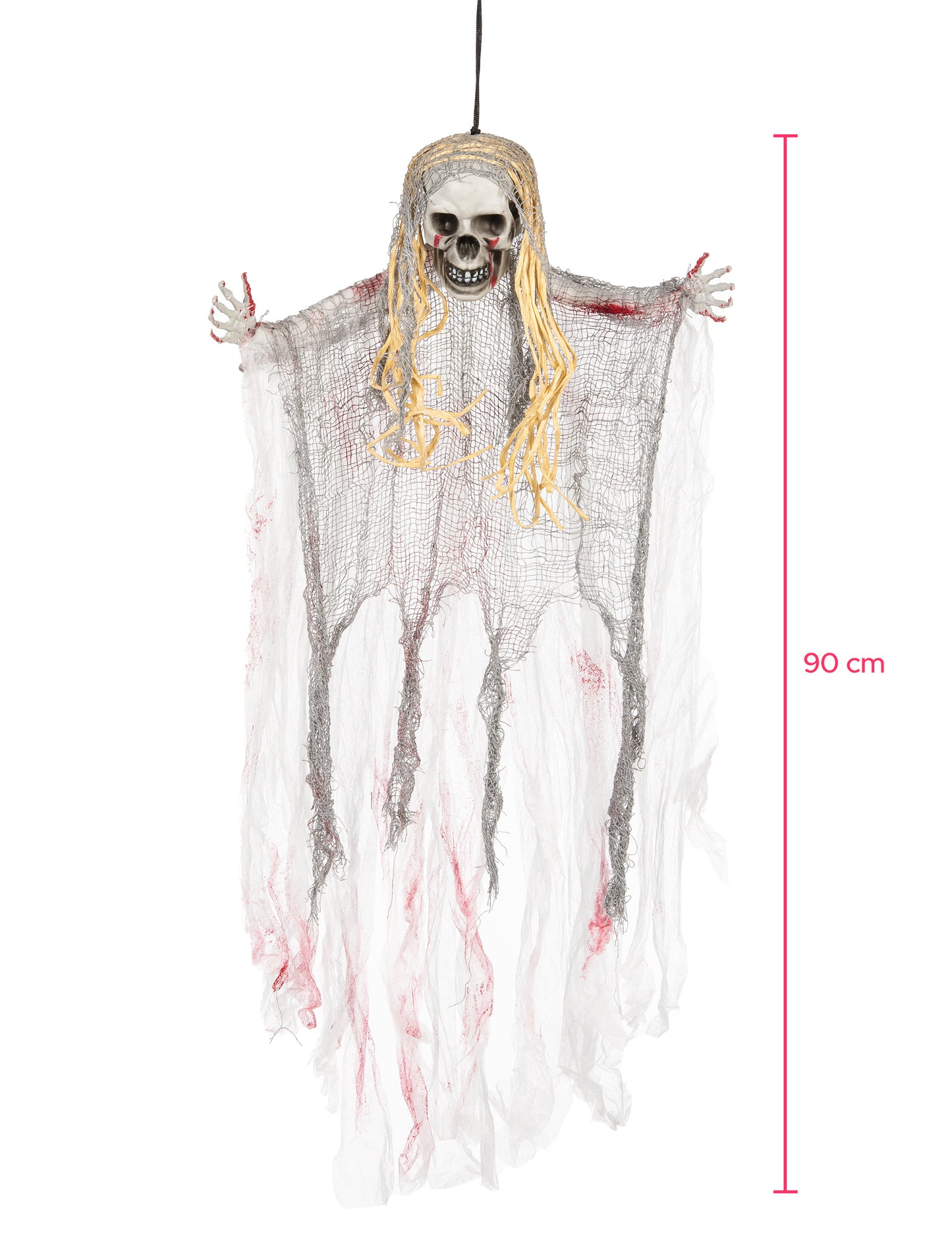 Dimensions de la hauteur de la décoration fantôme sanglant Halloween