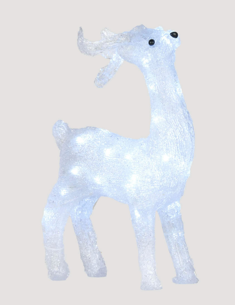 Décoration lumineuse renne blanc transparent scintillant à LED