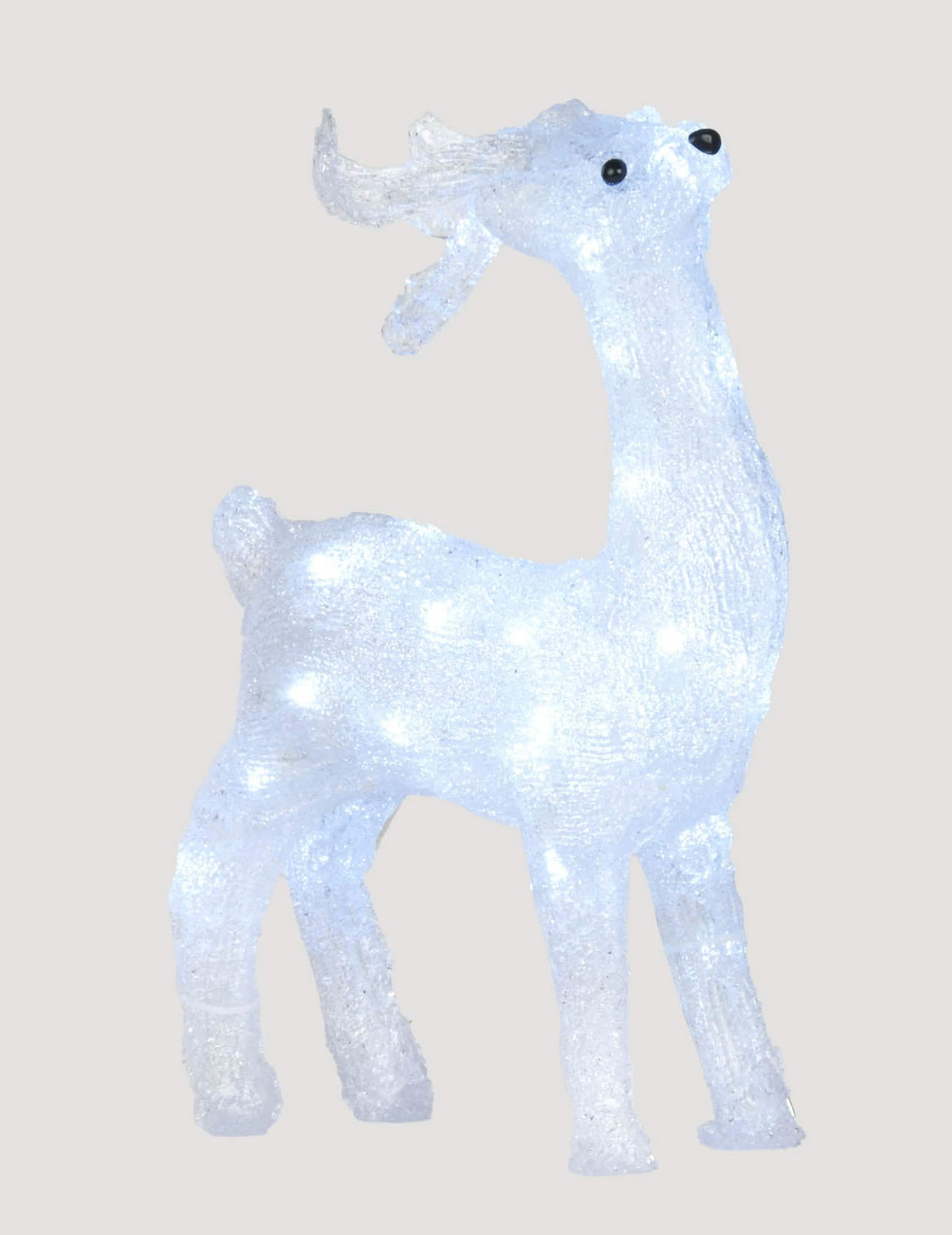Décoration lumineuse renne blanc transparent scintillant à LED