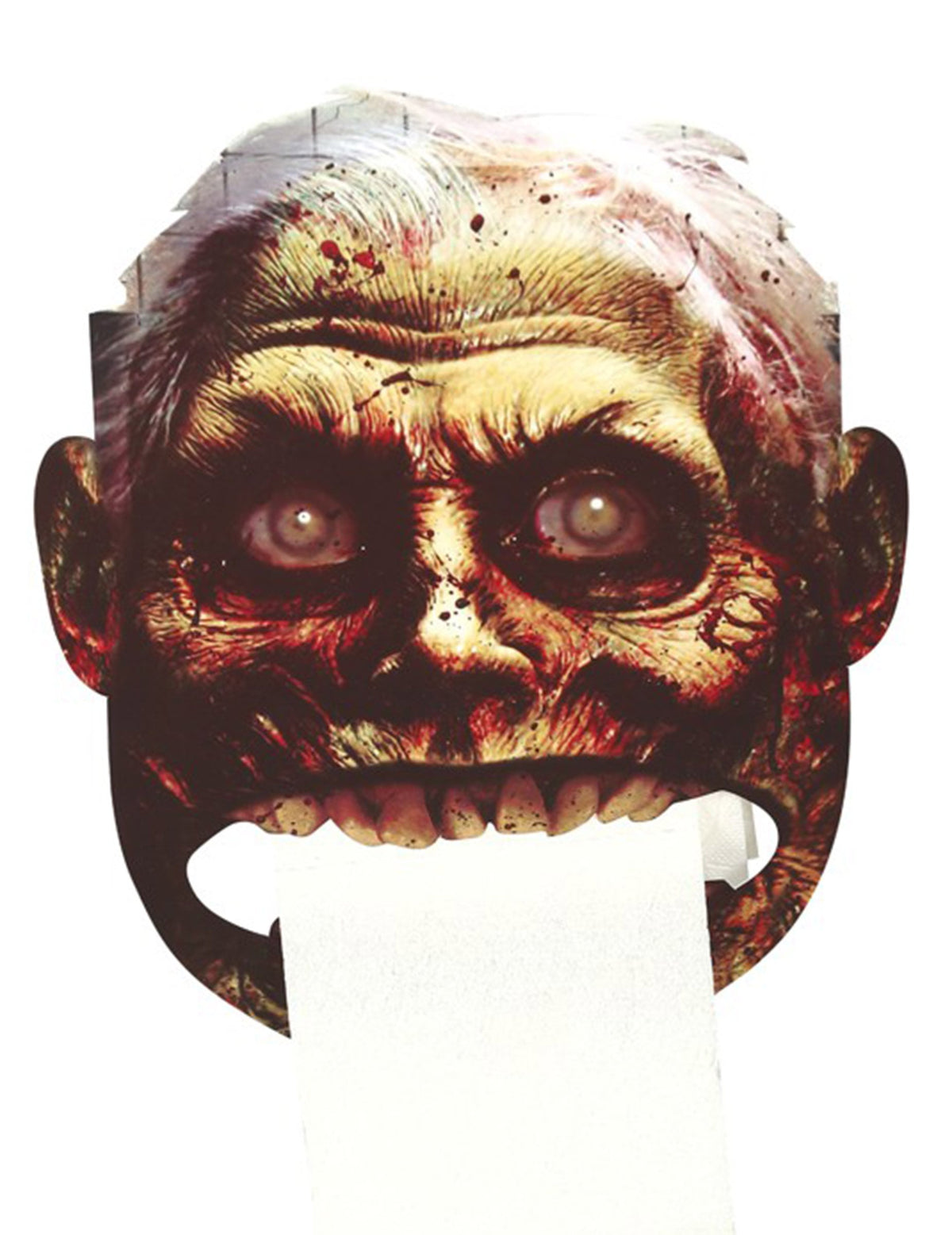 Décoration papier toilette zombie pour Halloween marron et rouge
