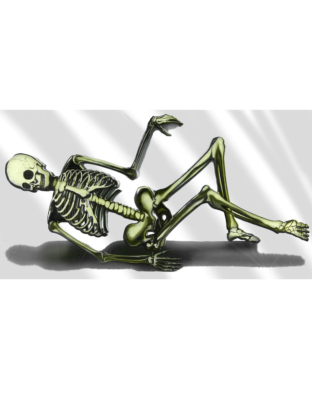 Décoration plastique squelette pour canapé pour Halloween blanc et vert
