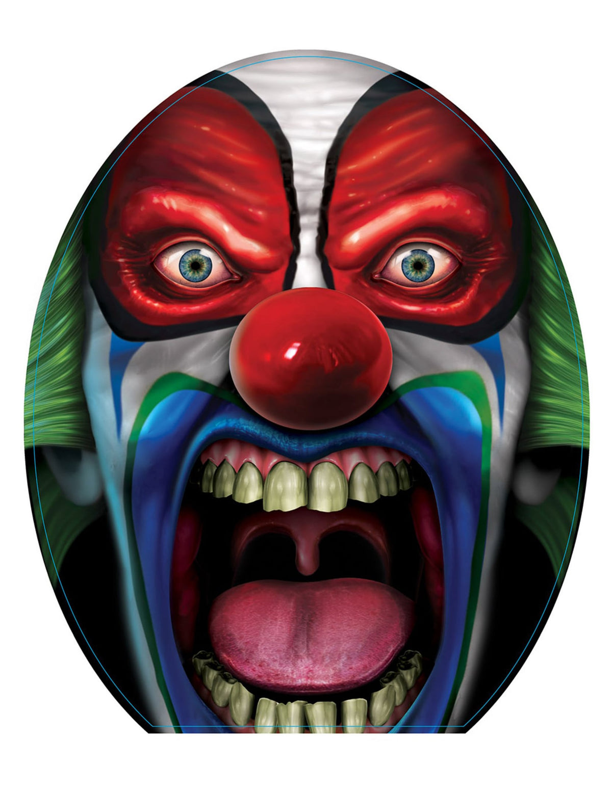 Décoration pour toilettes clown effrayant pour Halloween multicolore avec nez rouge et bouche ouverte