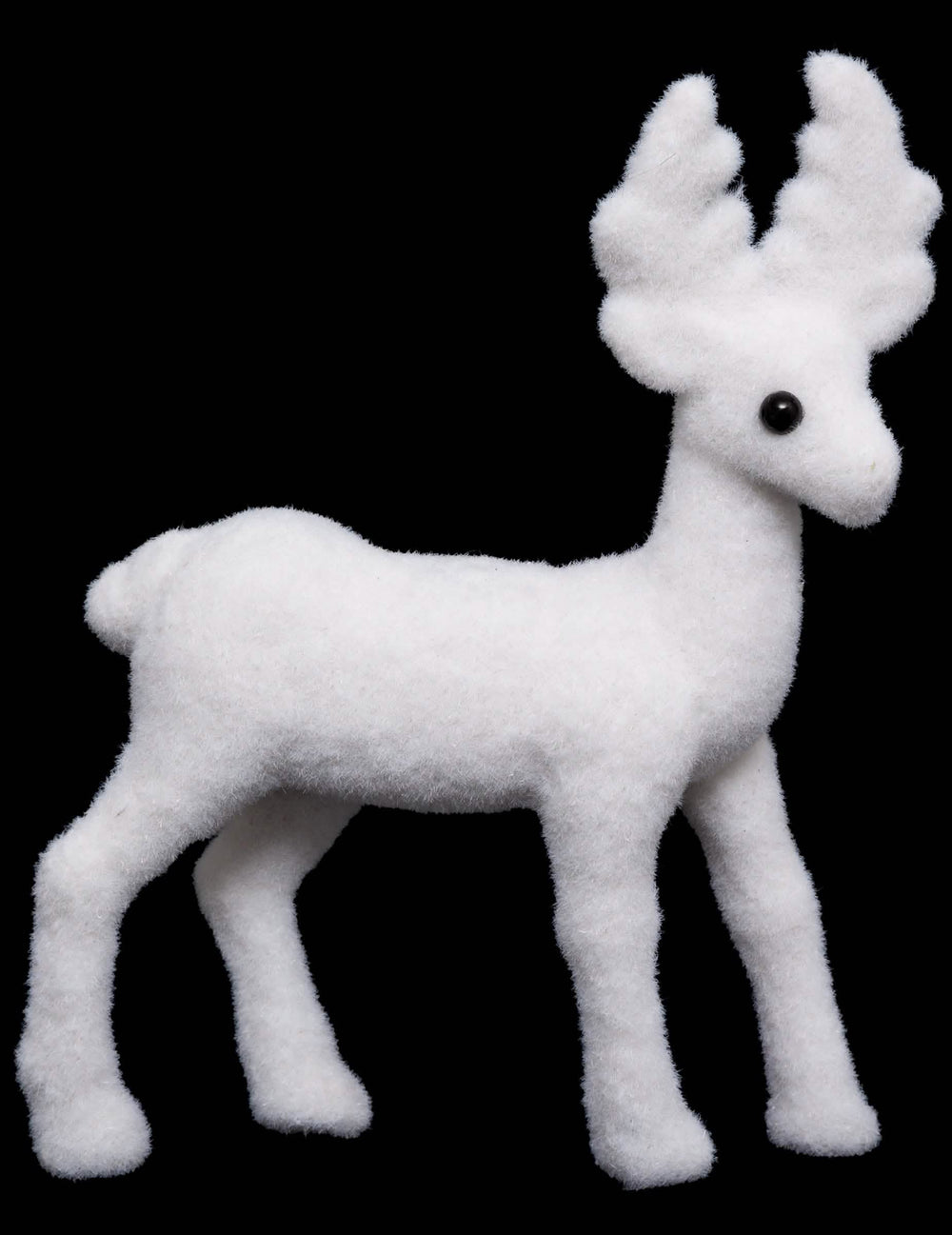 Décoration renne pour Noël blanc aspect pelucheux