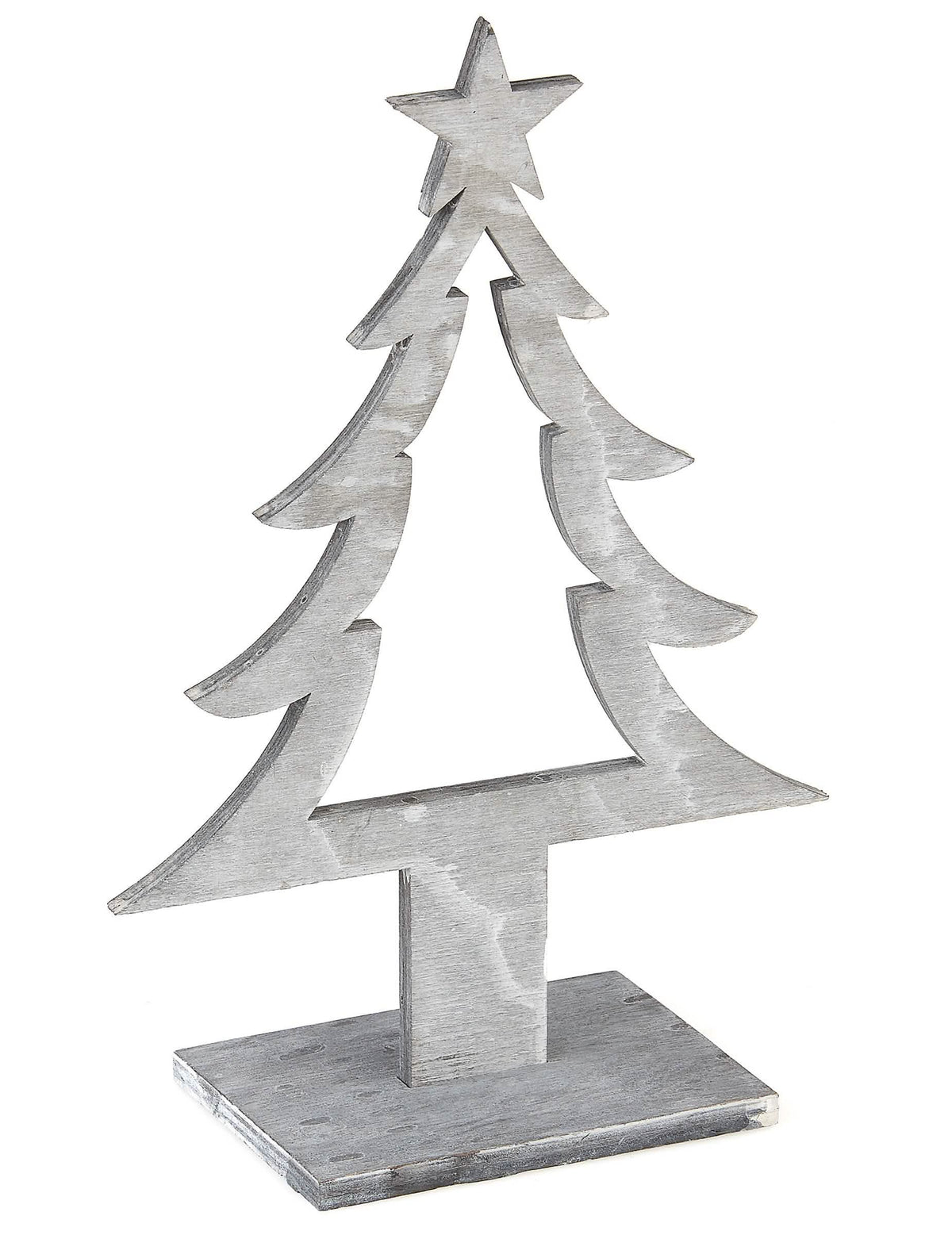 Décoration sapin de noël en bois gris