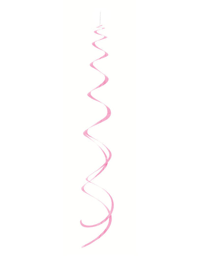 Décoration spirale à suspendre rose en plastique lot de 8