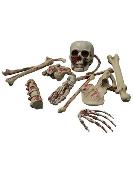 halloween-skeletin koristelu verisellä beige ja punainen
