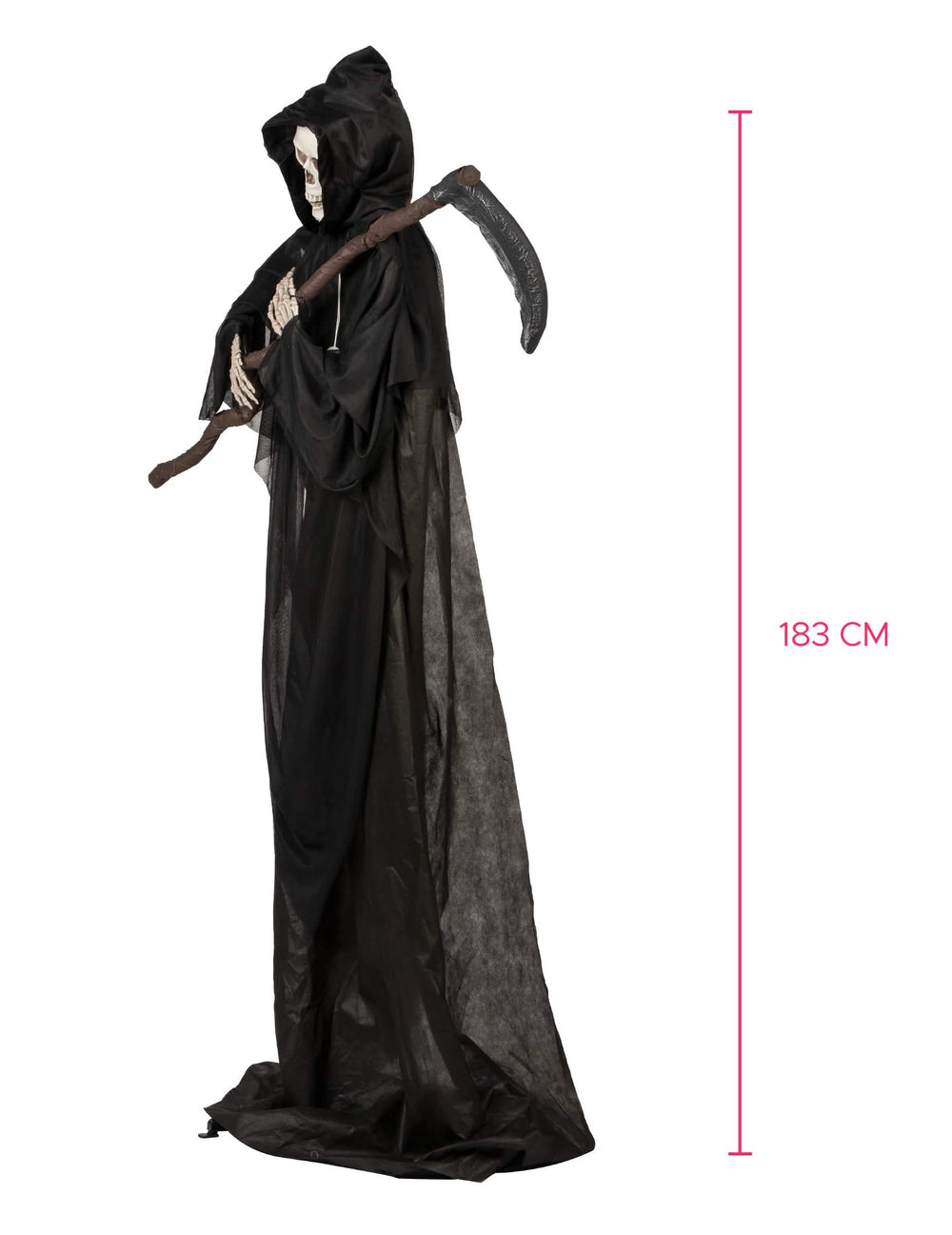 Vue de profil de la décoration sur pied Faucheuse pour Halloween