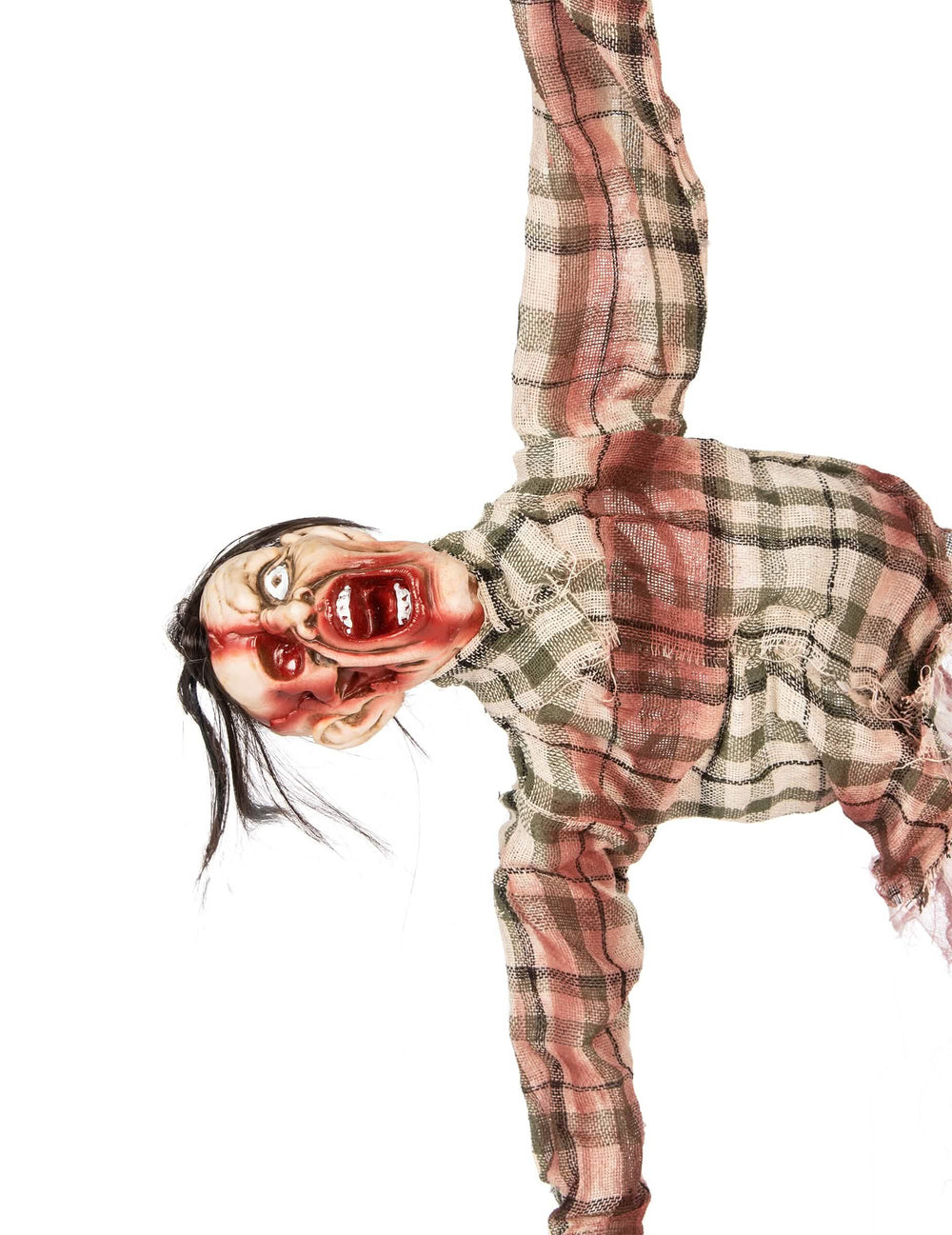 Sivulta näkyvä halloween-zombien ylävartalon koriste