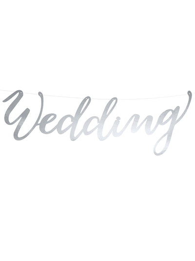Guirlande wedding pour mariage argentée en carton