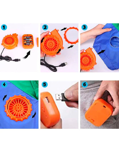 Instructions de montage du ventilateur du déguisement à dos d'escargot gonflable pour adulte