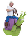 Déguisement à dos d'escargot gonflable pour adulte vert et violet