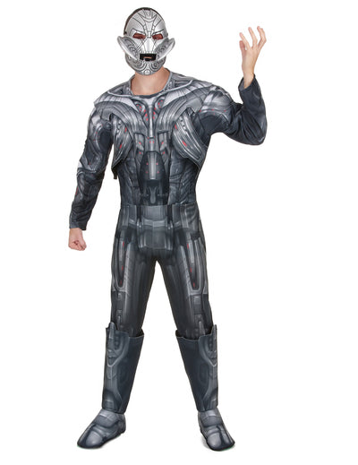 Déguisement luxe Ultron Avengers movie 2 pour adulte gris et argenté avec masque