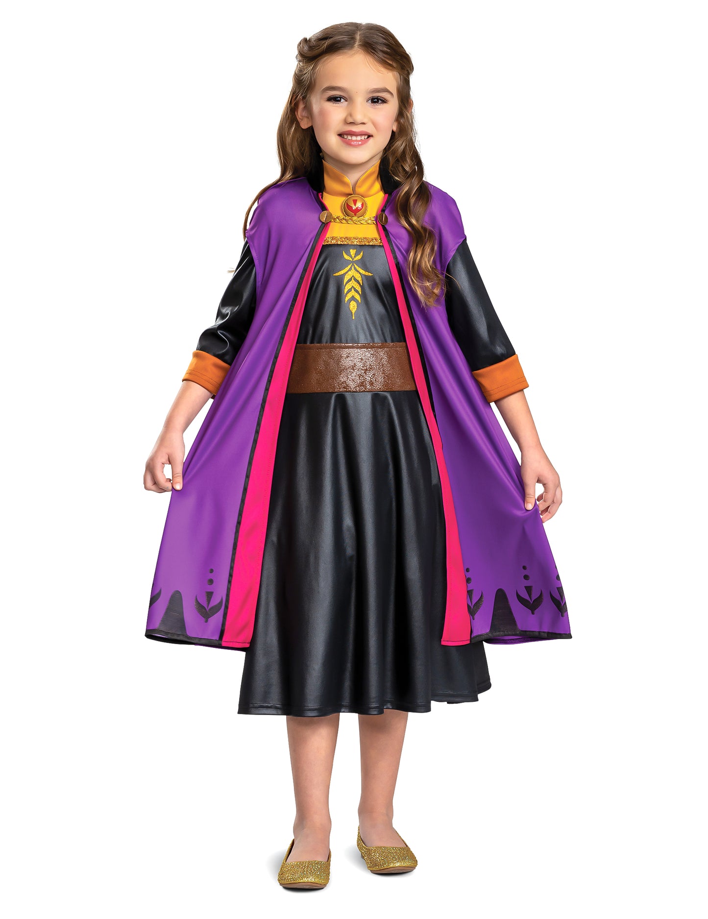 Déguisement Anna Reine des Neiges 2 pour fille noir et violet avec cape