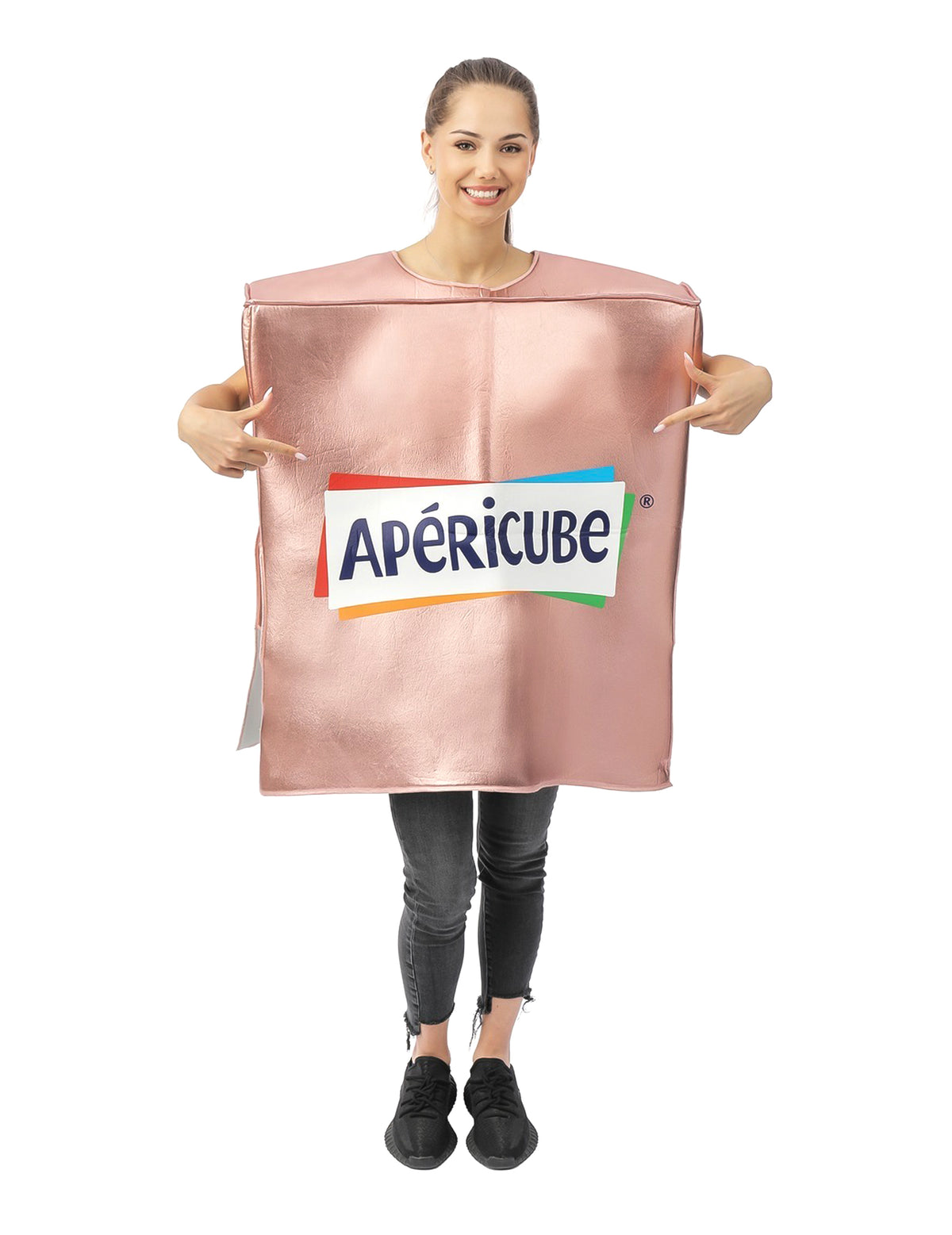 Vaaleanpunainen Apéricube™-asu aikuisille