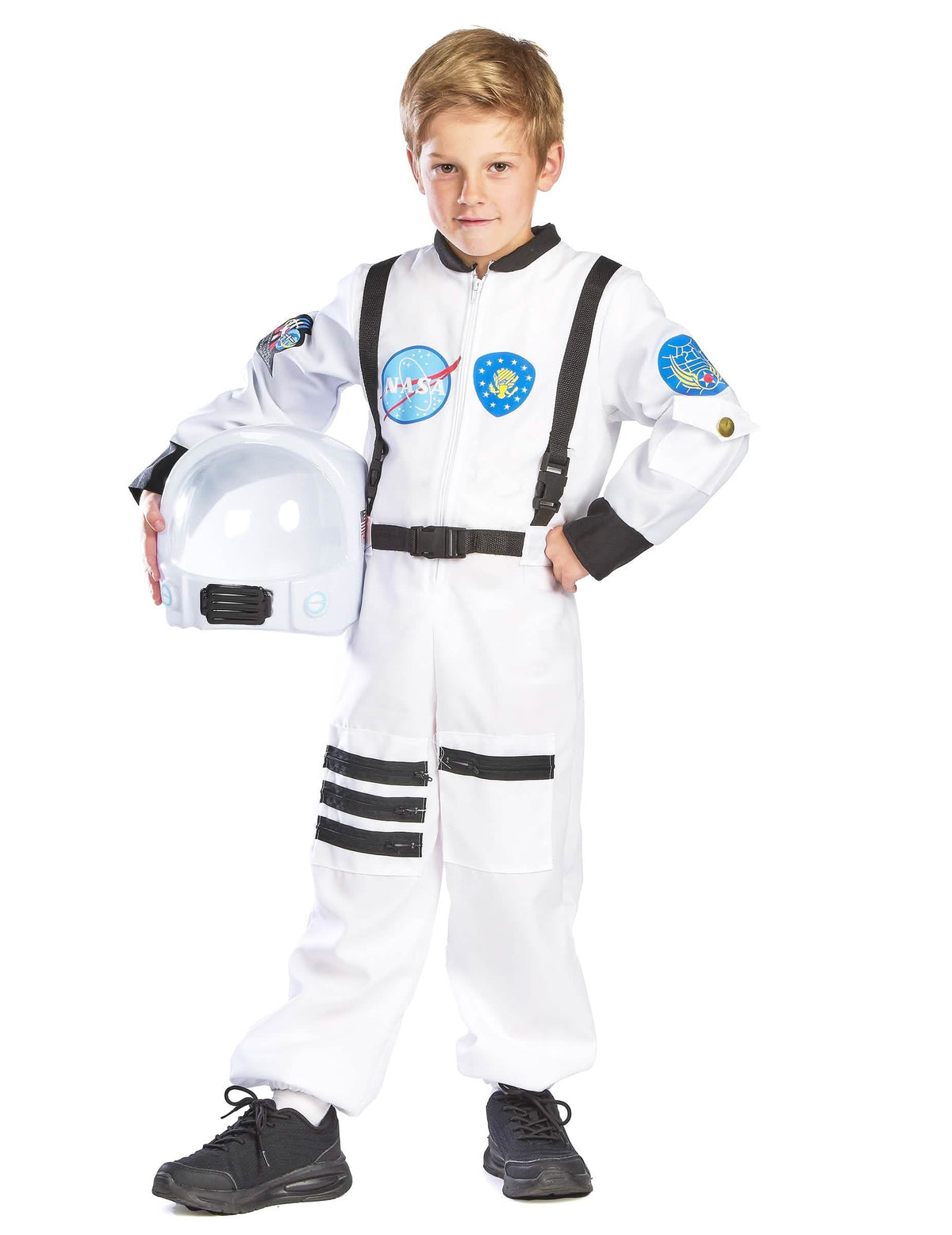 avaruus lapset valkoinen avec écussons et casque
