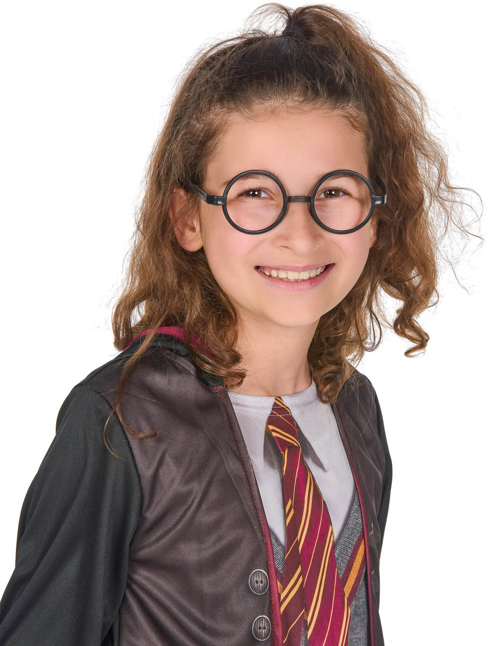 Pyöreiden mustien silmälasien yksityiskohdat Harry Potter™ -asusteilla varustetusta asusta