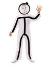 Déguisement Stickman pour enfant blanc et noir avec masque