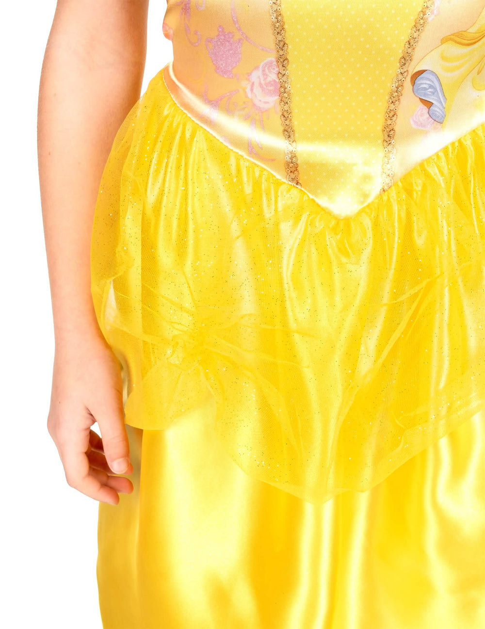 Détail du jupon en tulle pailleté du déguisement basique Belle™