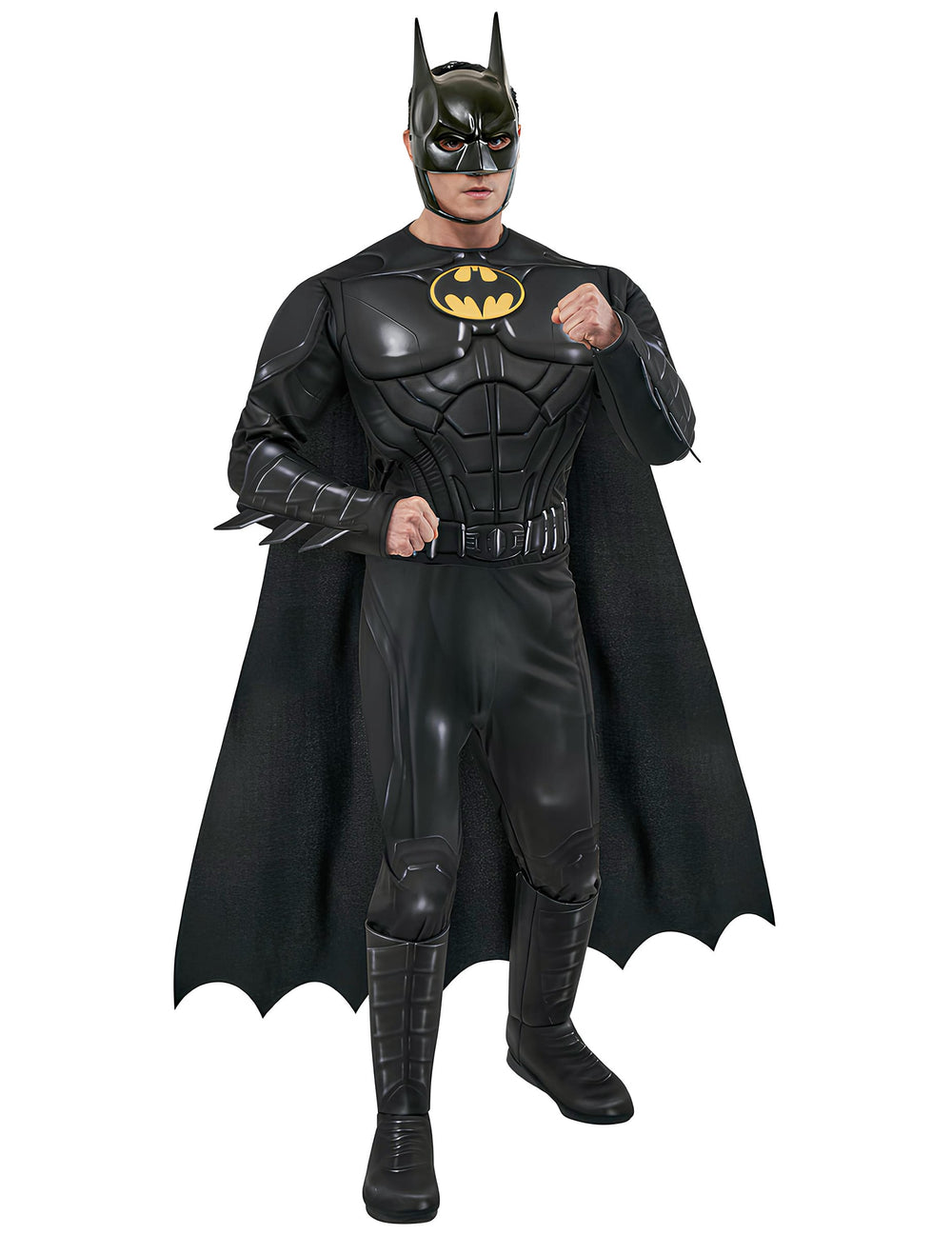 Déguisement Batman 1989 Luxe pour adulte noir avec torse musclé et logo jaune
