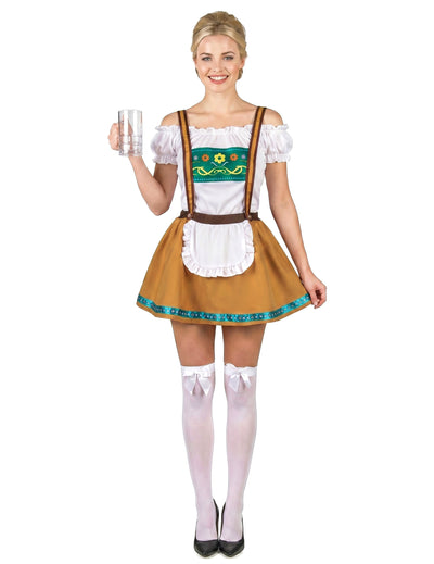 Naisten Oktoberfest-asu toffeenruskea