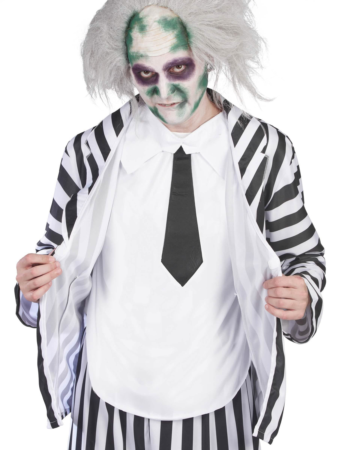 Beetlejuice-puvun takin ja solmion yksityiskohdat miehet