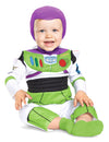 Déguisement deluxe Buzz l'Éclair Toy Story pour bébé blanc vert et violet avec cagoule