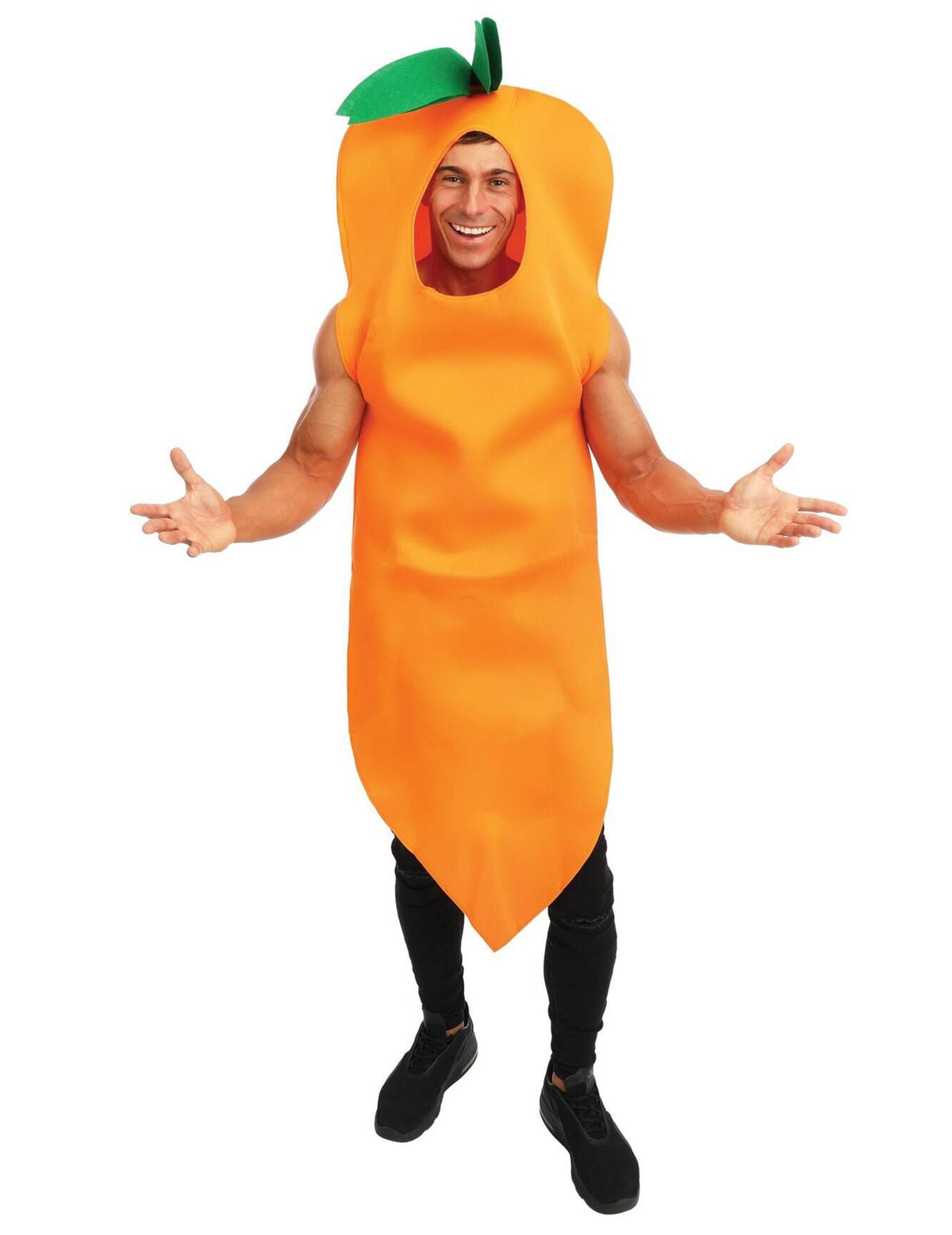 Déguisement carotte pour adulte orange avec fanes vertes