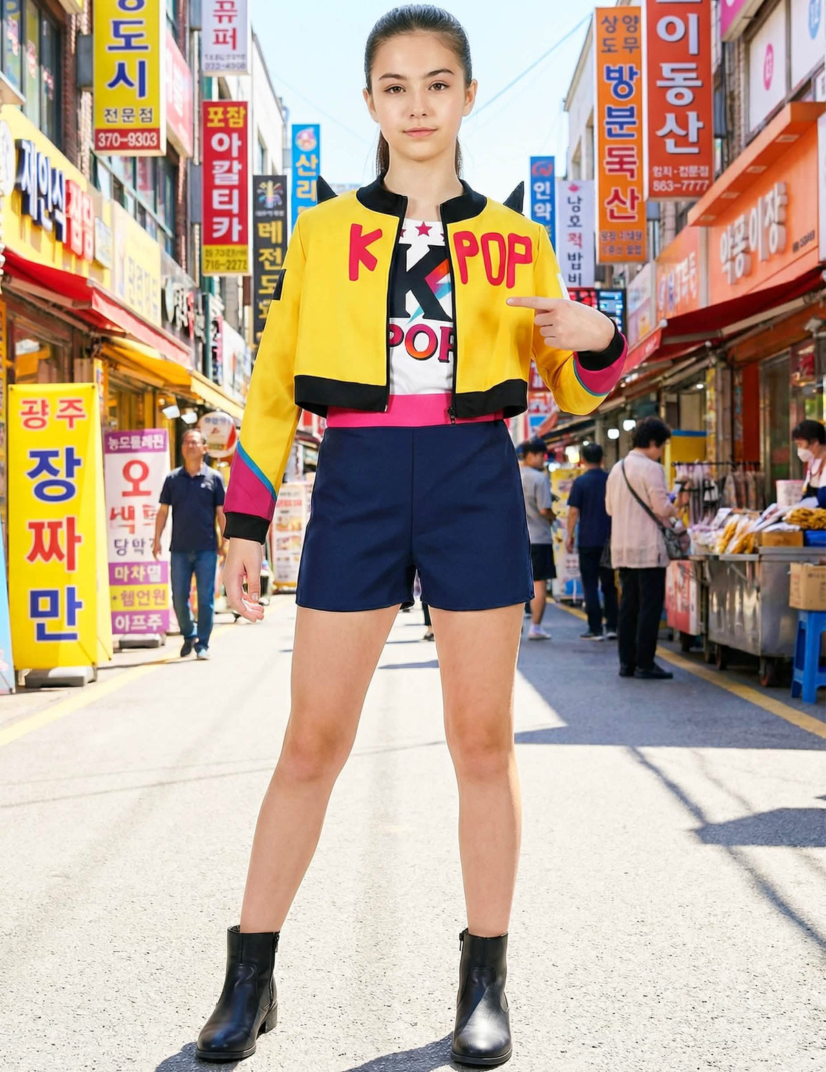Vue d'ensemble du déguisement de chanteuse Kpop