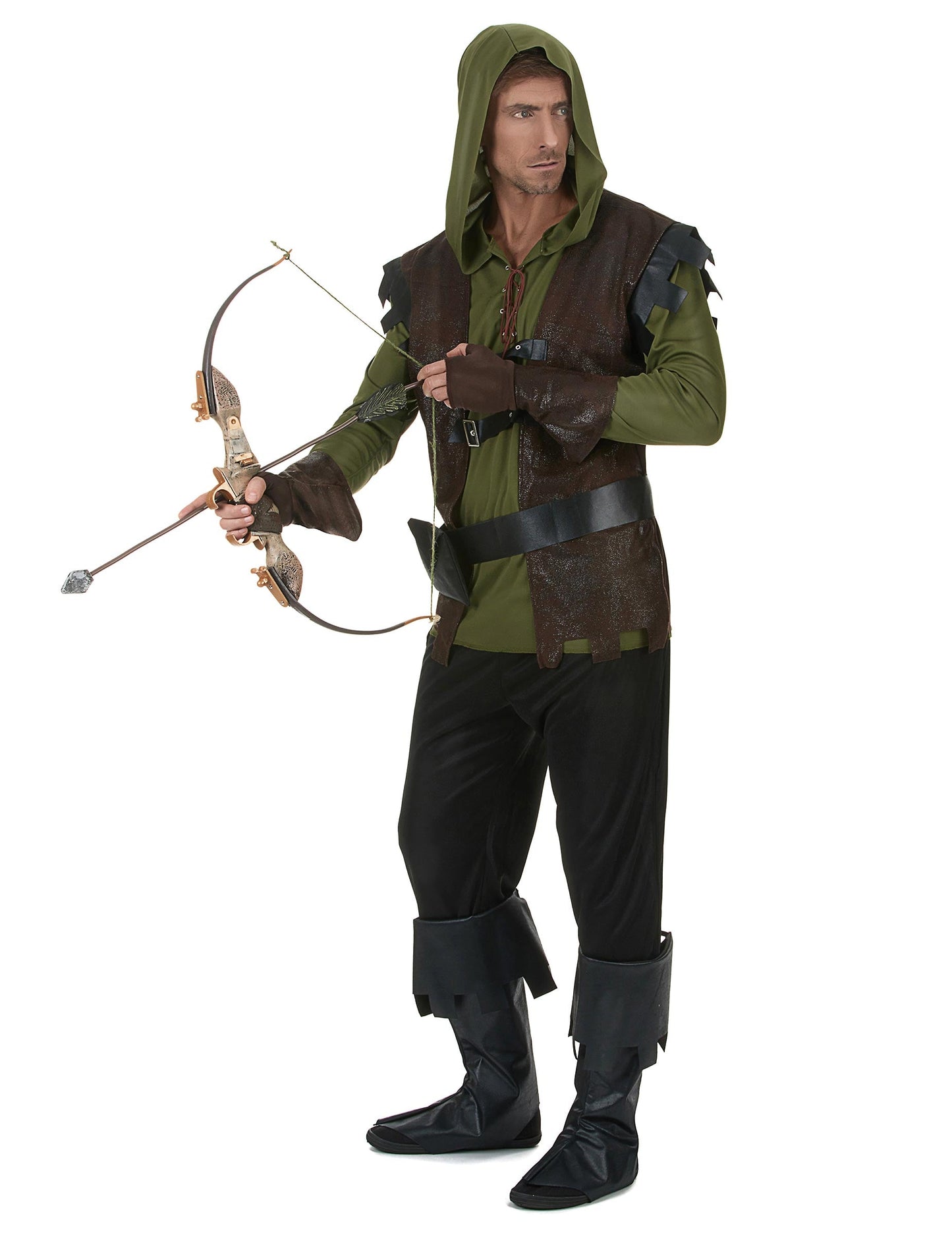 Vue de profil du déguisement chasseur archer