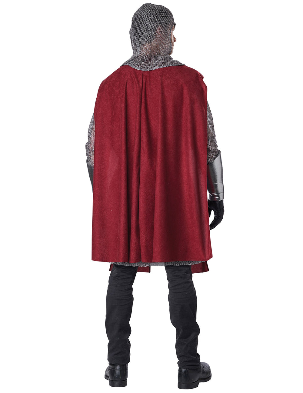 Vue de dos du déguisement de chevalier rouge luxe