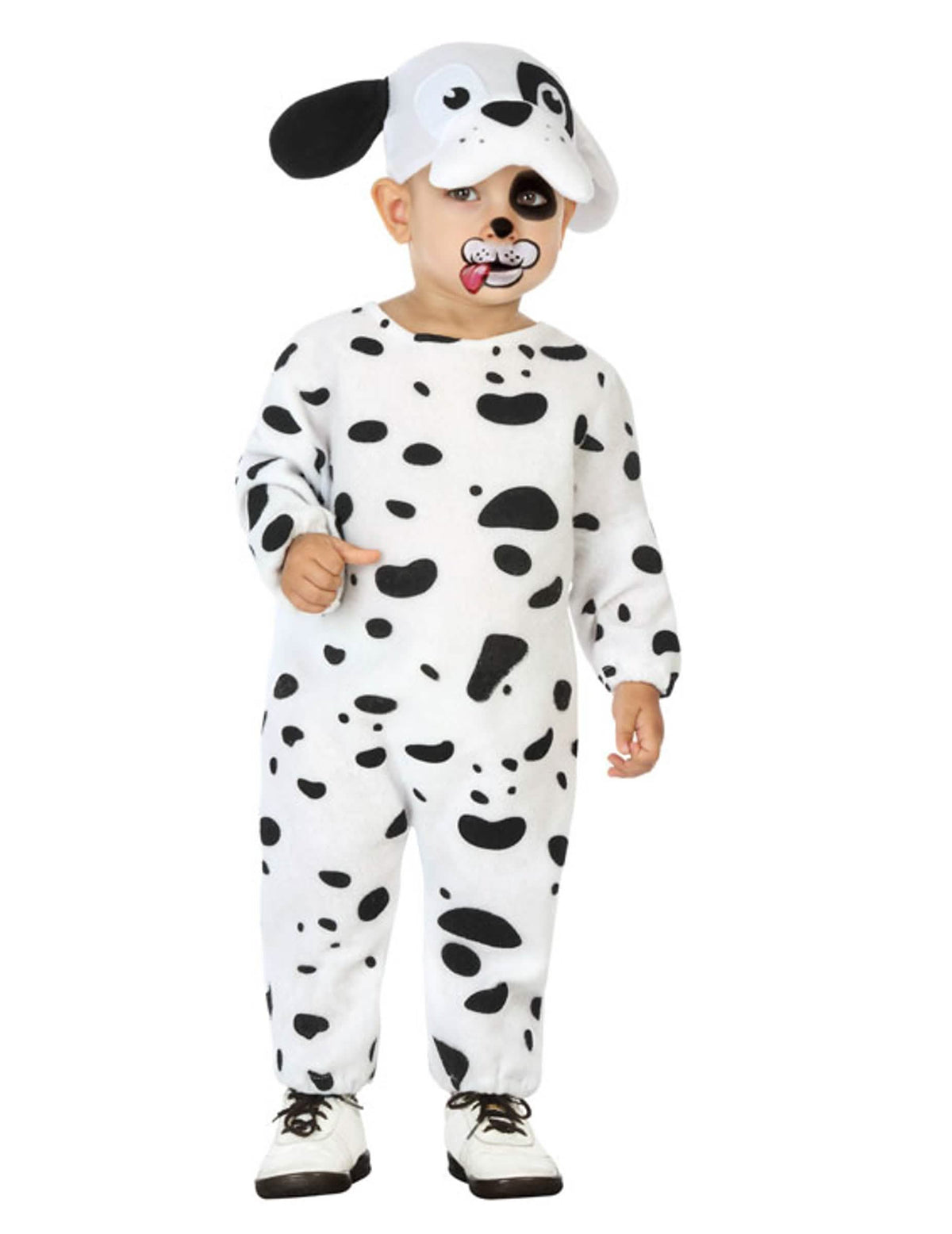 Dalmatialainen koira-vauvojen valkoinen asu mustilla täplillä