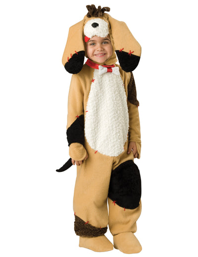 Déguisement chiot pour enfant beige à taches noires et ventre blanc