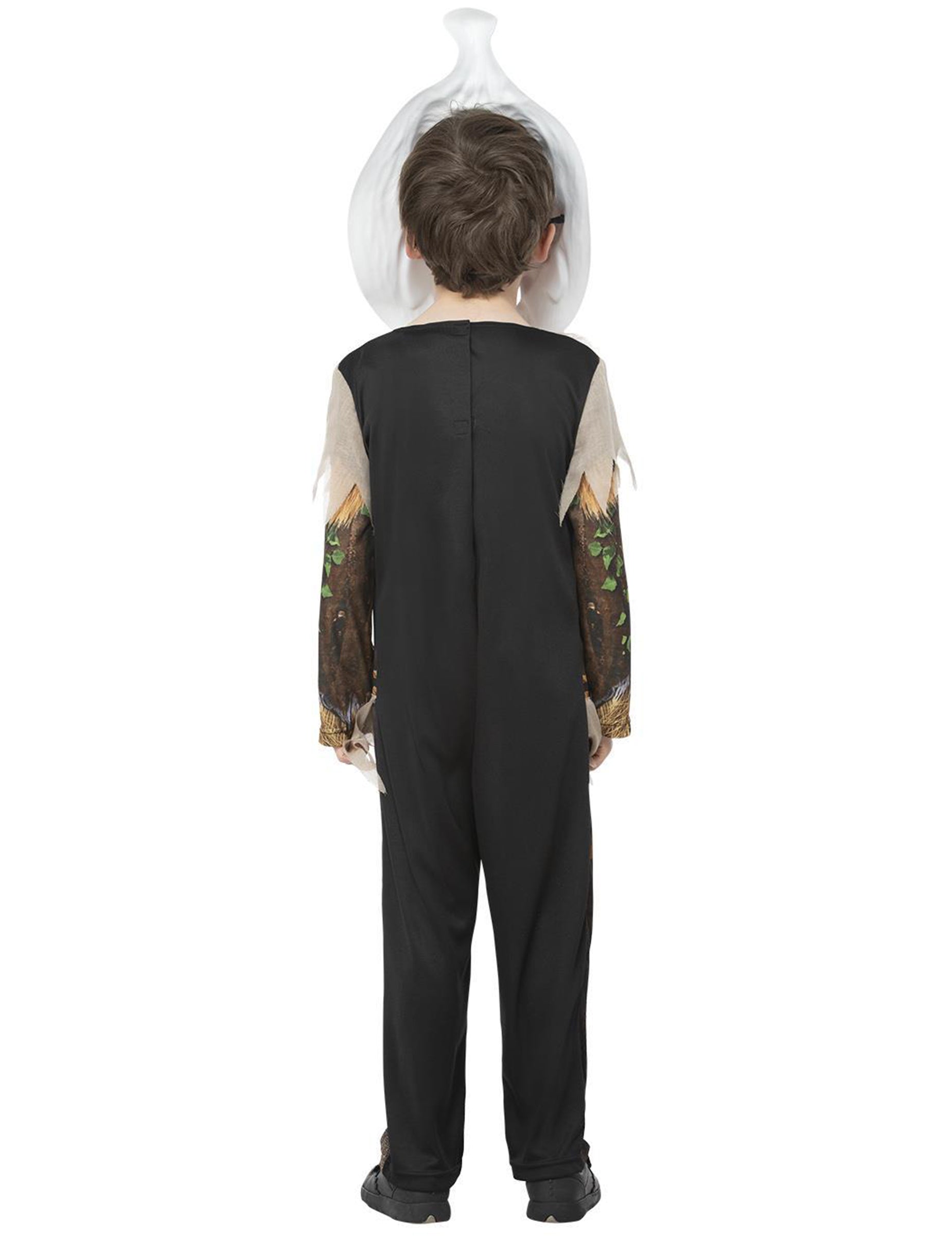 Vue de dos du déguisement citrouille épouvantail pour enfant