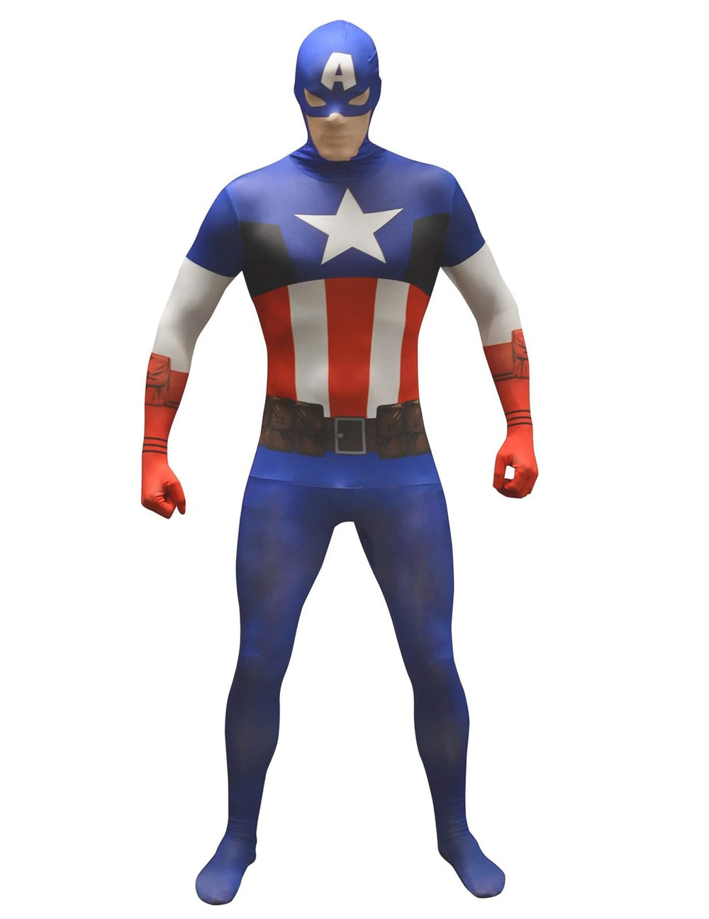 Klassisen Kapteeni Amerikka™ Morphsuits™ -naamiaisasun etunäkymä