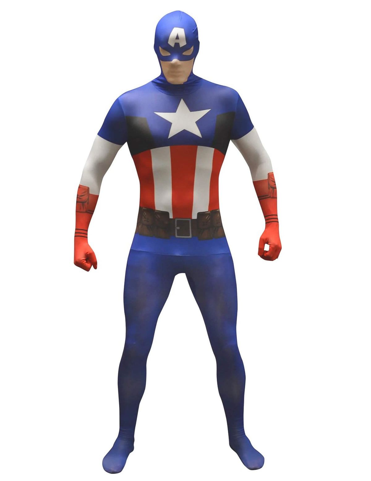Klassisen Kapteeni Amerikka™ Morphsuits™ -naamiaisasun etunäkymä