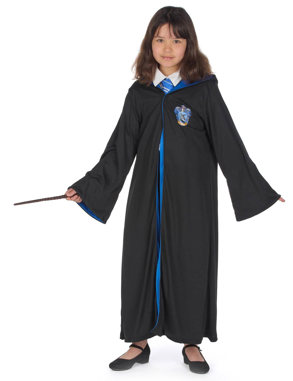 Yleiskuva klassisesta Serdaigle Harry Potter™ -asusta taikasauvan kanssa