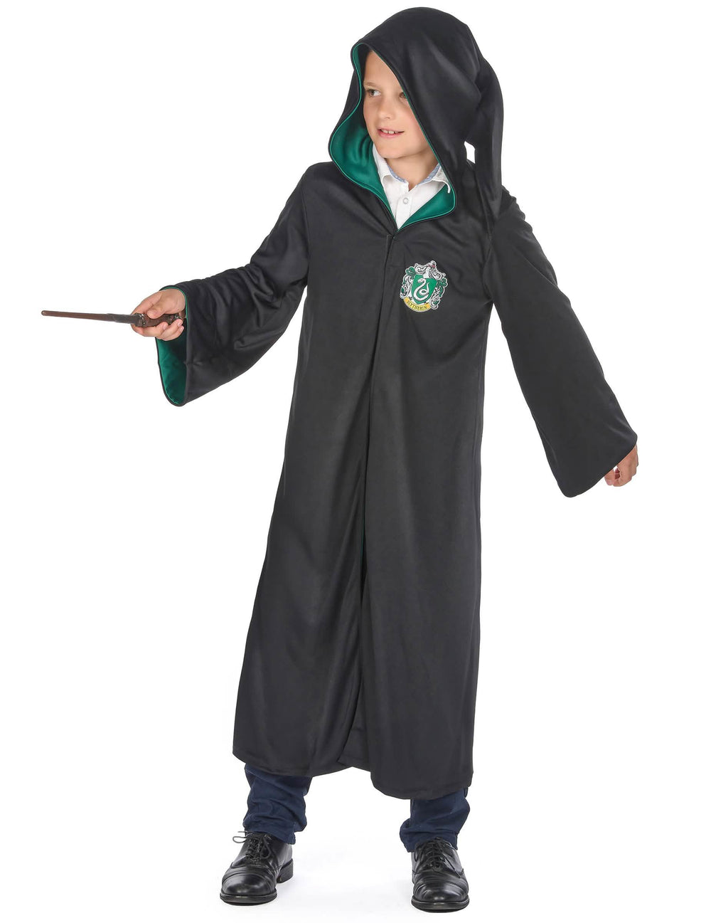 Yleiskuva klassisen Serpentard Harry Potter™ -asusteen hupulla