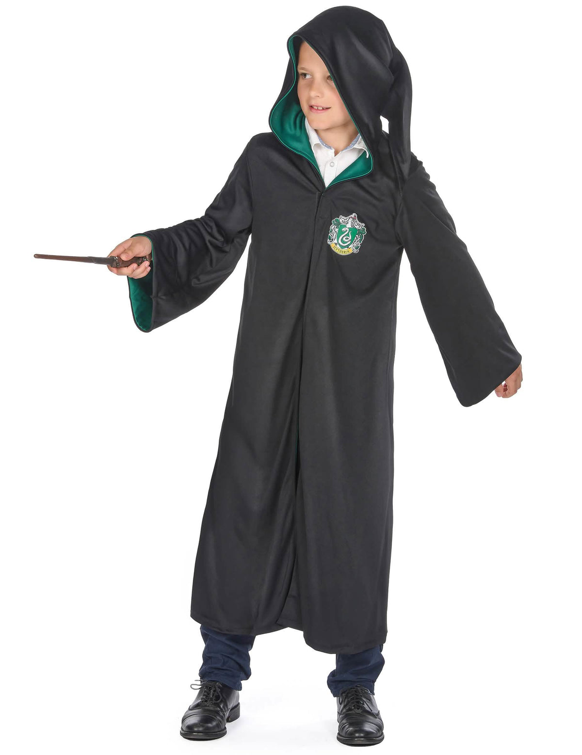 Yleiskuva klassisen Serpentard Harry Potter™ -asusteen hupulla