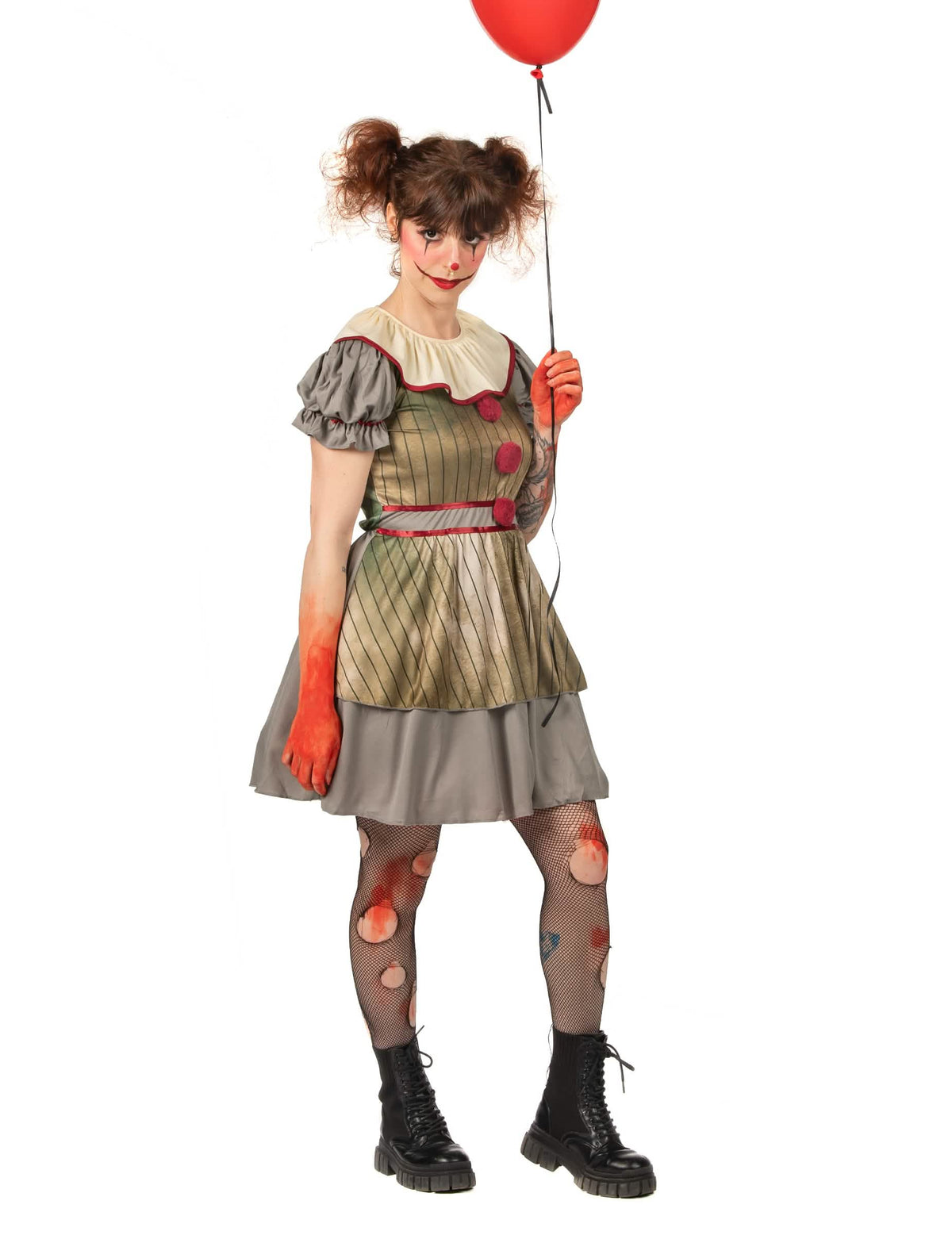 Psyko-pelleksen naisten clown-puku kolmen neljäsosan näkymästä