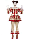 Déguisement clown terrifiante pour femme rouge et blanc ensanglanté